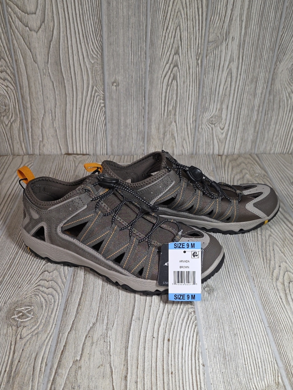 Eddie Bauer Men's Arvada Bungee Lace Lightweight Brown Water Sandals Size 9 NWT